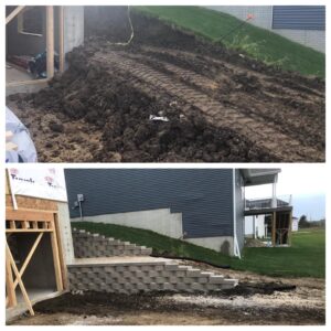Landscaping project in progress