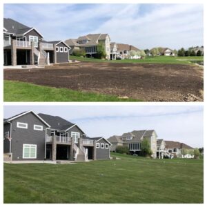 Before and after landscaping project for front yard