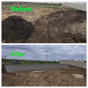 Before and after landscaping project installation